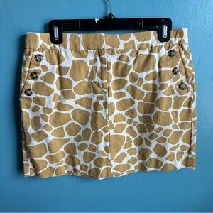 J. Crew Giraffe Print Mini Skirt in Tan and White
